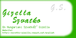 gizella szvatko business card